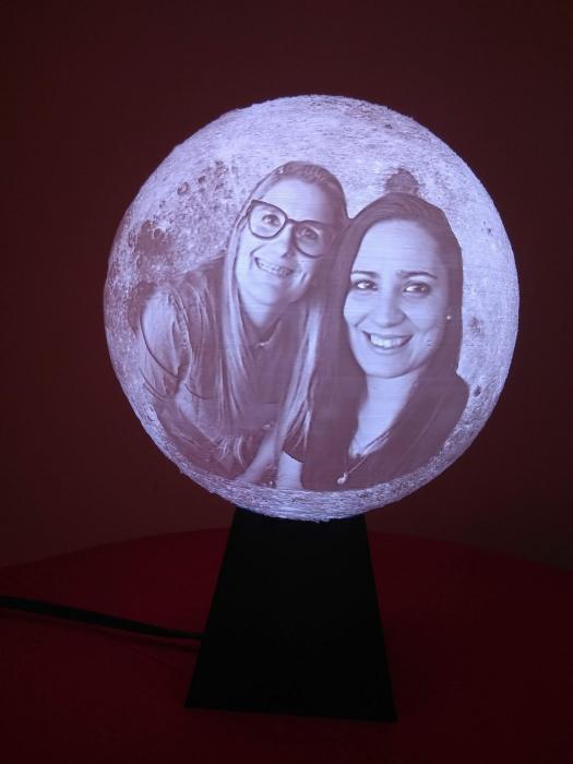 Lámpara de la Luna Multicolor con tu foto y dedicatoria 20cm