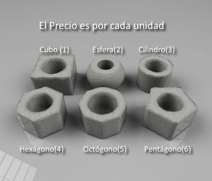 Moldes Matriz Maceta Cemento Yeso Concreto Etc. Alto 8cm .