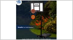 TABLERO ARO DE BASKETBALL C/BASE PORTATIL + 2 PELOTAS | 2.10MTS HASTA 3.20